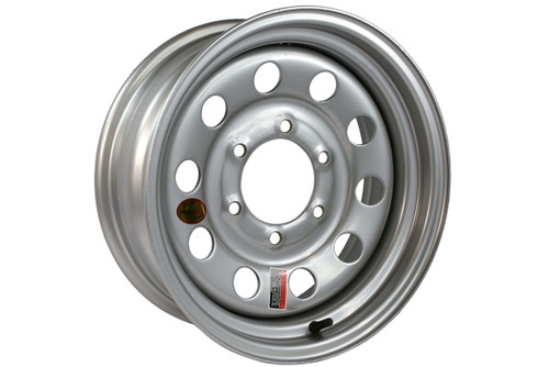 15" Silver Steel Modular Wheel 6-lug on 5.5"