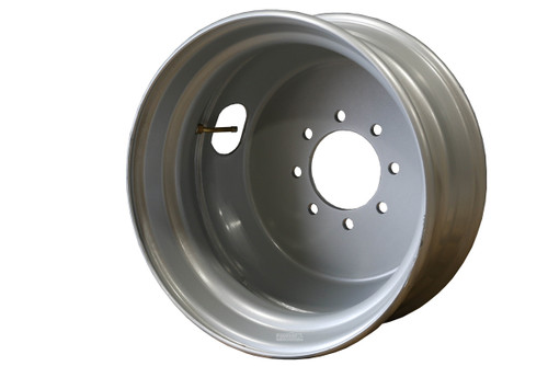 17.5" Tandem Dual Steel Silver Rim 8-lug on 6.5" - 4.75" pilot