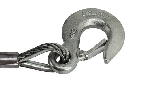 1/2" by 40" Coiled Trailer Safety Cable rated at 12,000 lbs. GVWR