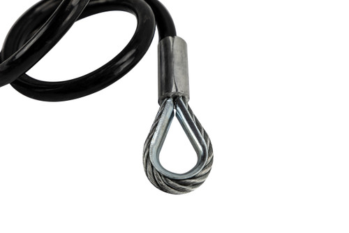 1/2" by 40" Coiled Trailer Safety Cable rated at 12,000 lbs. GVWR