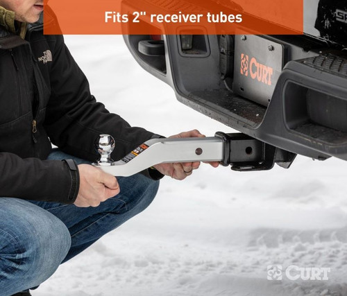 2"x2" Aluminum Receiver Ball Mount 2" Drop 1" Rise - 8,000 lbs