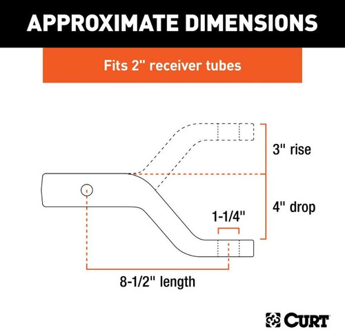 Commercial Duty Forged 2" Receiver Ball Mount 4" Drop - 17,000 lbs.