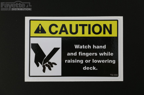 "Watch Hands and Fingers" Warning decal