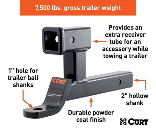 Multi-use Receiver with Raised Adapter for 2"x2" Receiver
