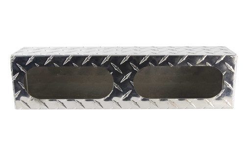 6" Oval Aluminum Diamond Plate Light Box (2 light holes)