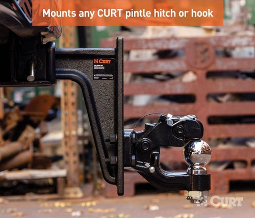 Adjustable Pintle Mounting Plate for 2-1/2" Hitch - 14 hole-20,000 lbs