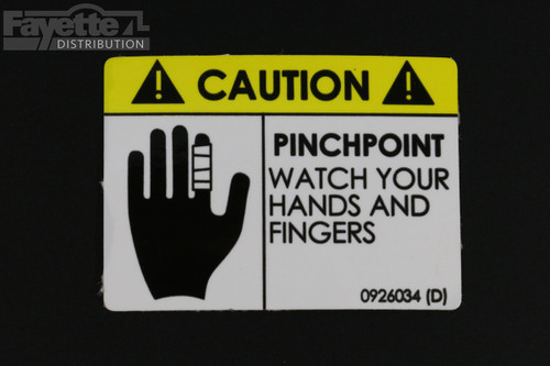 Pinch Point Warning Decal / Sticker