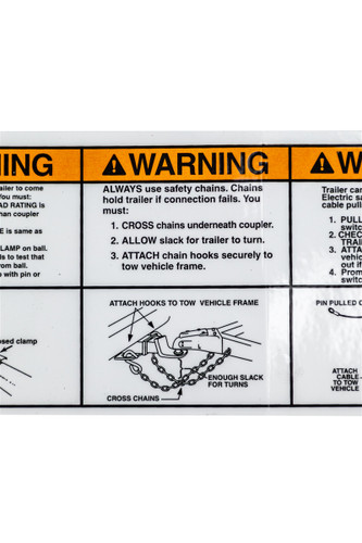 Warning Decal "Bumper Pull / Electric Brake Instructions"