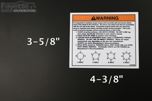 Warning Decal "Proper Torque Instructions for Wheels"