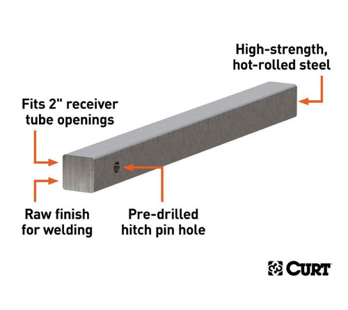 Raw Steel 2"x2" Solid Steel Hitch Bar - 24"