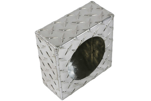 4" Round Aluminum Diamond Plate Light Box (1 light hole)