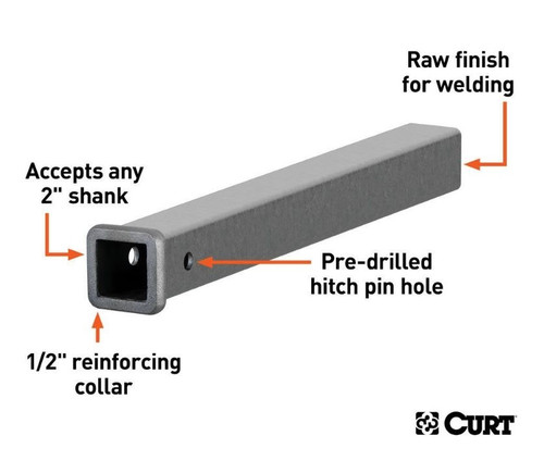 Raw Steel 2"x2" Square Receiver Tube 24"