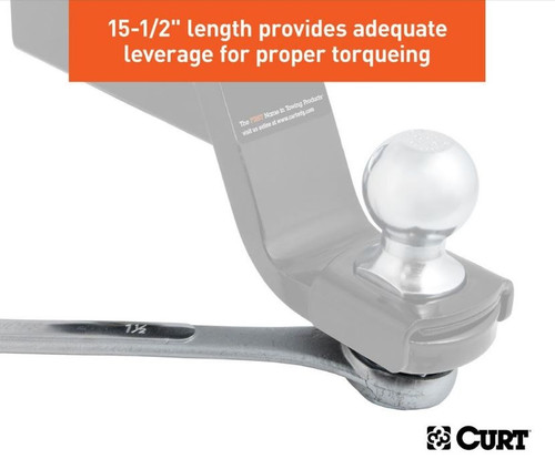 Trailer Ball Box End Wrench with Sizes 1-1/8" & 1-1/2"