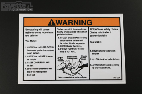"Surge Coupler Instruction" Warning Sticker