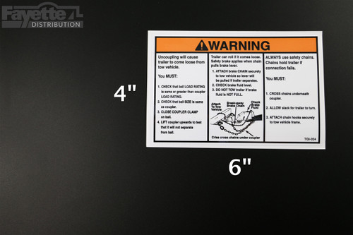 "Surge Coupler Instruction" Warning Sticker