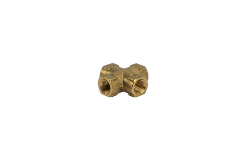 3/16" Hydraulic Brass Cross for Brake Line - Heavy Duty