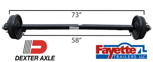 7,000 lb. Trailer Axle - Electric Brakes with 9/16" studs- 73" HF 58" SC