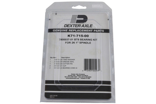 2,000 lb. Axles - Complete Wheel Bearing Kit for 1" BT8 Spindle