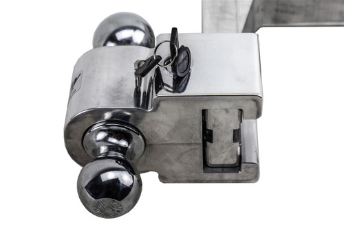 6" Drop Adjustable Aluminum Ball Mount withintegrated locks 2" & 2-5/16" Balls