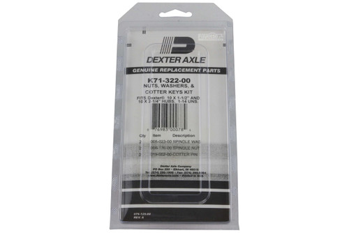 Spindle Nuts, Washers, & Cotter Pins Kit for 10" Brake Drums