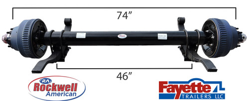 Rockwell American 10,000 lb. Axle - Electric Brakes 74" HF 46" SC