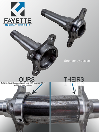 Built to Order Fayette MFG. Trailer 3,500 lb. Axle Beam Only - Straight