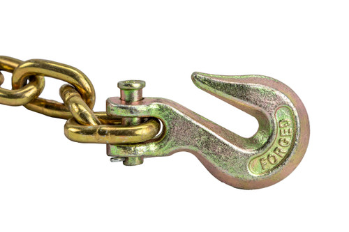 3/8" Grade 70 Transport Chain with Grab Hooks - 10 ft.