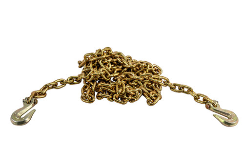 3/8" Grade 70 Transport Chain with Grab Hooks - 20 ft.