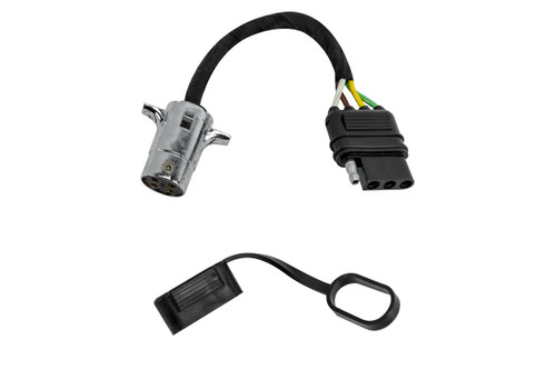 Hopkins 4 Round to 4 Flat Vehicle Plug Adapter with Flexible Wires