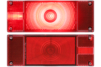 ONE1 8" rectangular LED Stop/Turn/Tail Light - Red - LH Side