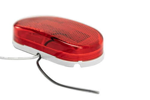 Oval 6D LED Clearance Marker Light with Reflector - Red