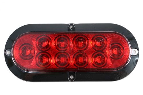 6.5" LED Oval Stop Turn & Tail Light - Plastic Housing - Red