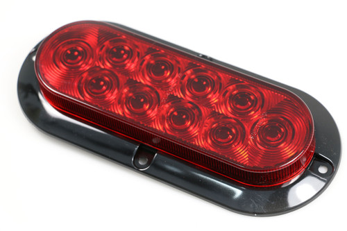 6.5" LED Oval Stop Turn & Tail Light - Plastic Housing - Red