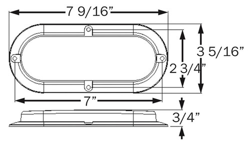 6.5" LED Oval Stop Turn & Tail Light - Plastic Housing - Red