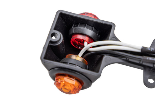 3/4" Round LED Amber/Red Fender light Assembly - Driver's side