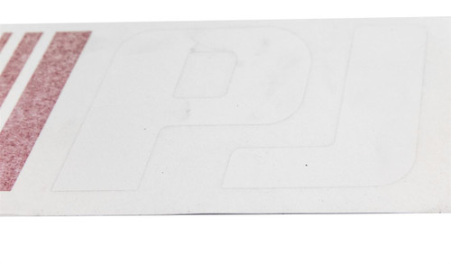 Large Straight "PJ"Logo/Decal with Red Stripes and White Letters