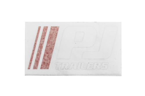 Small "PJ"Logo/Decal with Red Stripes and White Letters
