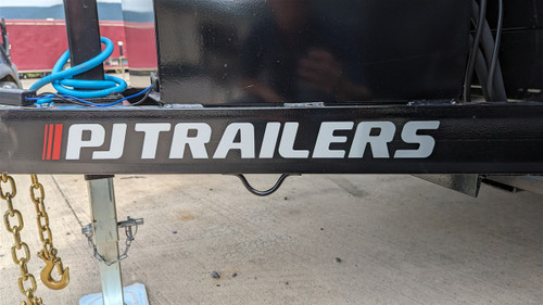 Small Straight "PJ"Logo/Decal with Red Stripes and White Letters