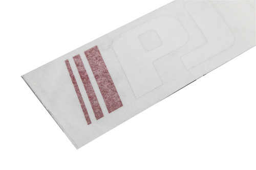 Medium Straight "PJ"Logo/Decal with Red Stripes and White Letters