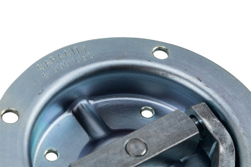 Flush mounted 6-1/2" Swivel D-ring Tie-Down - Zinc