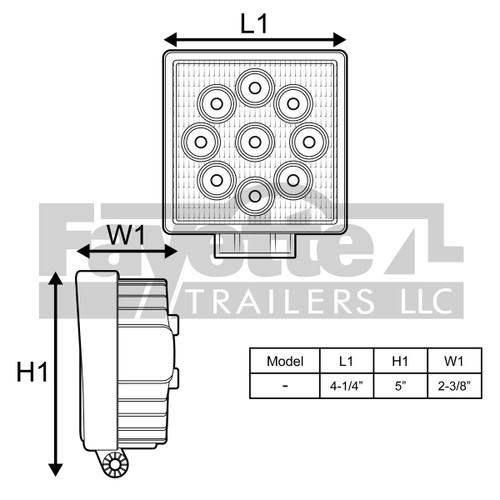 27 Watt Heavy Duty 4" LED Spot Light - Square