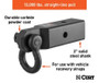 2-1/2" receiver tow hook 3/4" shackle - 13,000 lbs.