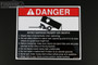 "Danger Avoid Injury" Dump Trailer Decal / Sticker