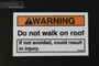 "Do Not Walk On Roof" Trailer Warning Sticker