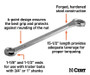 Trailer Ball Box End Wrench with Sizes 1-1/8" & 1-1/2"
