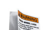 "Check Wheel Lugs" Trailer Warning Sticker