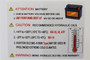 Battery & Oil Temp Warning Sticker
