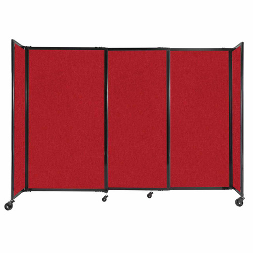 StraightWall¨ Sliding Portable Partition 7'2" x 5' Red Fabric