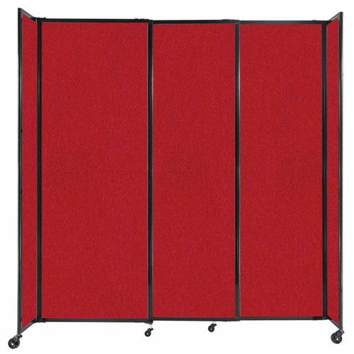 StraightWall¨ Sliding Portable Partition 7'2" x 7'6" Red Fabric