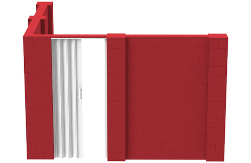 EverBlock Wall Kit With Door - 10' x 10' x 7' with Red blocks